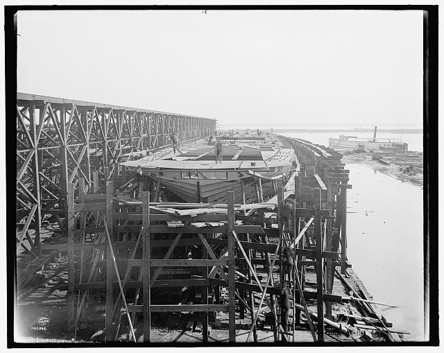 Photo:Cleveland OH 1907 Steamer #168 Ship on Ways Shipyard