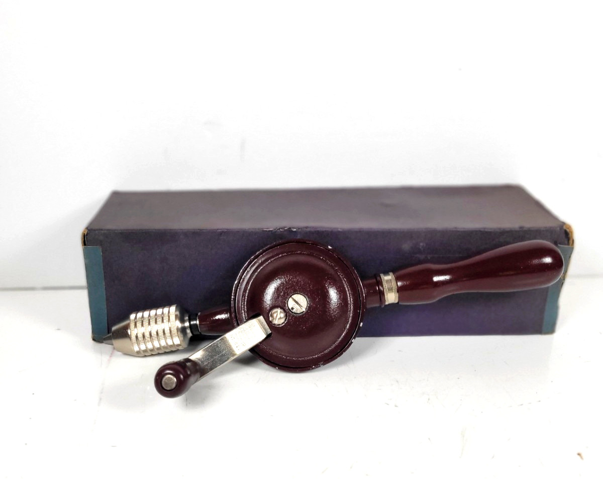 MINT NIB Antique Vintage  STANLEY 100 PLUS No. 611 Hand Drill  Inv#WI44