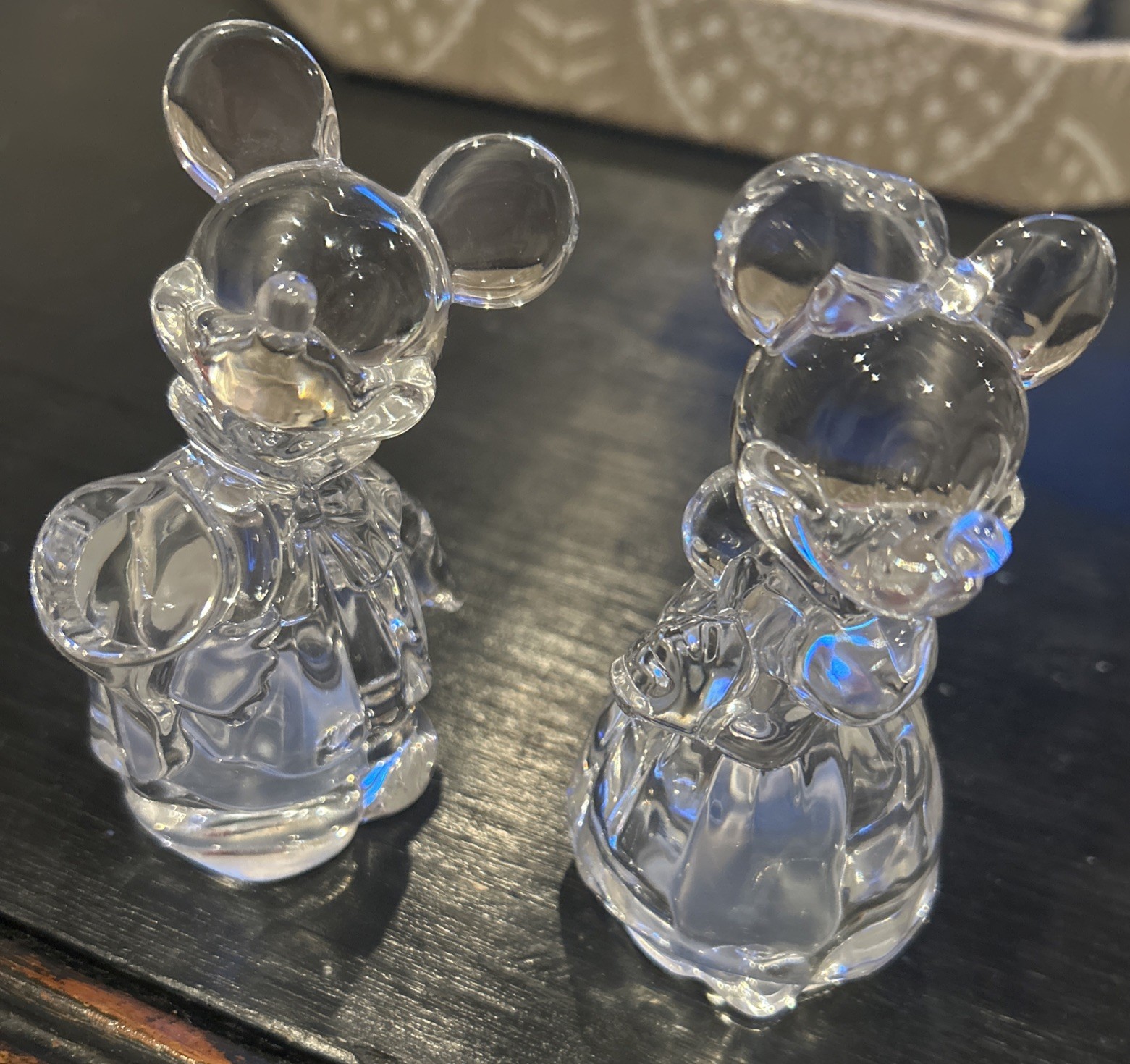 Lenox Lead Crystal Disney Mickey and Minnie Mouse Salt and Pepper Set 