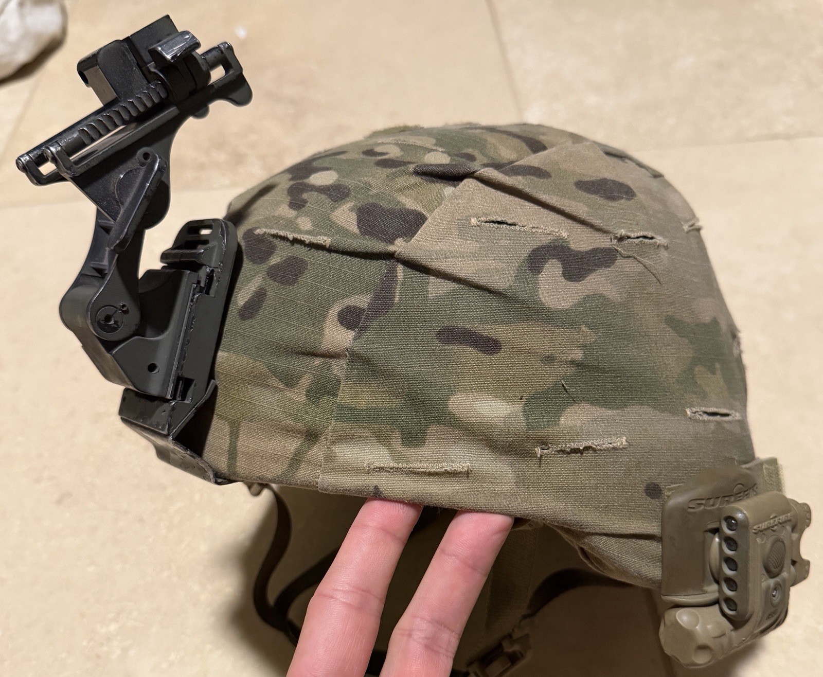 Army Infantry MSA Gallet TC2000 Helmet ACH MICH Large OCP NVG Mount Surefire