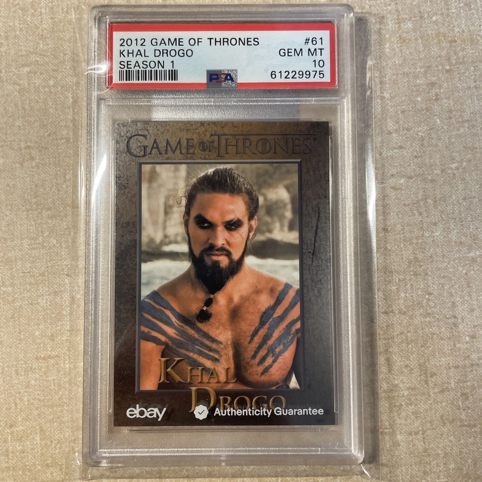 2012 Game Of Thrones Season 1 KHAL DROGO 💎 PSA 10 💎 POP 4 💎