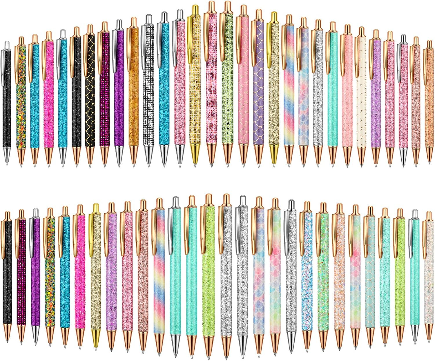 60 Pcs Fancy Glitter Pens Bulk Cute Pretty Ballpoint Pens for Women 60 Pcs Fancy Glitter Pens Bulk Cute Pretty Ballpoint Pens for Women