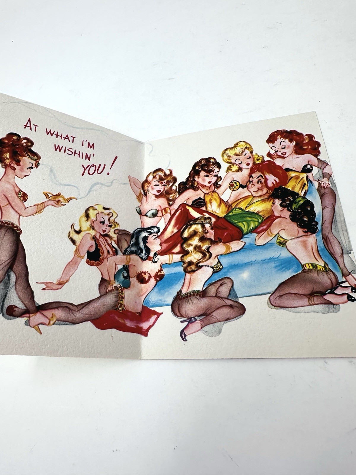 Vintage 1950s 60s Girlie Pin Up Birthday Card Harem Girls Risque Humor Foldout Vintage 1950s 60s Girlie Pin Up Birthday Card Harem Girls Risque Humor Foldout