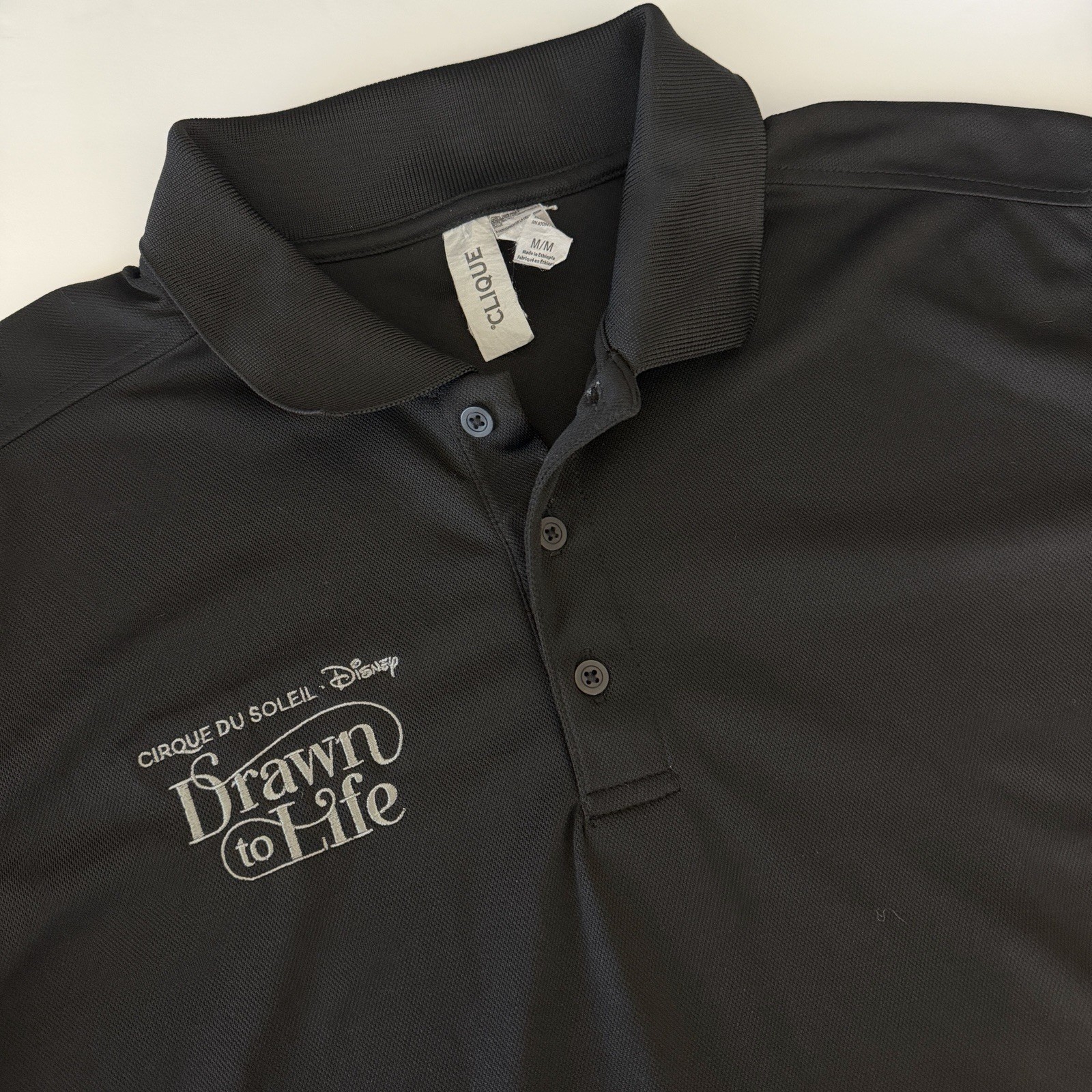 Disney Cirque Du Soleil Drawn To Life Original Cast Crew Polo Shirt MEDIUM