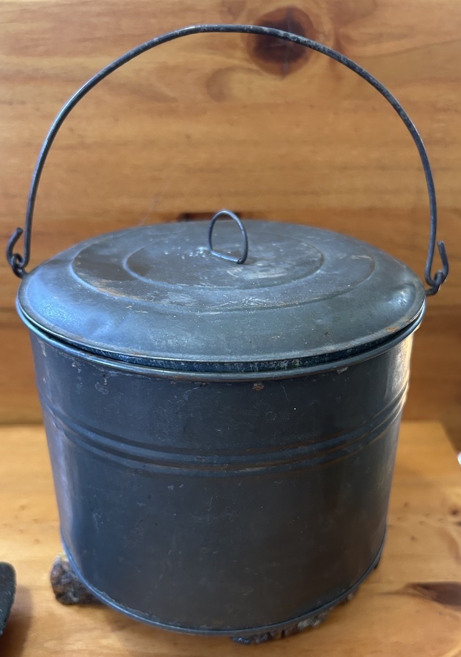 Vintage DOME METAL LUNCH BOX PAIL COAL MINERS STEEL ALADDIN 1920S 6 X 4.5\