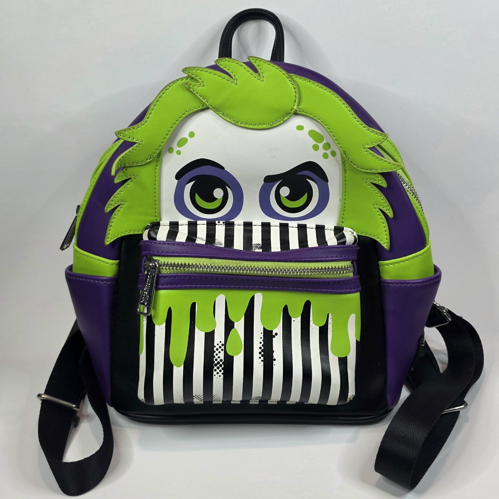 Loungefly Beetlejuice Beetle Juice Black/White Striped Mini Backpack