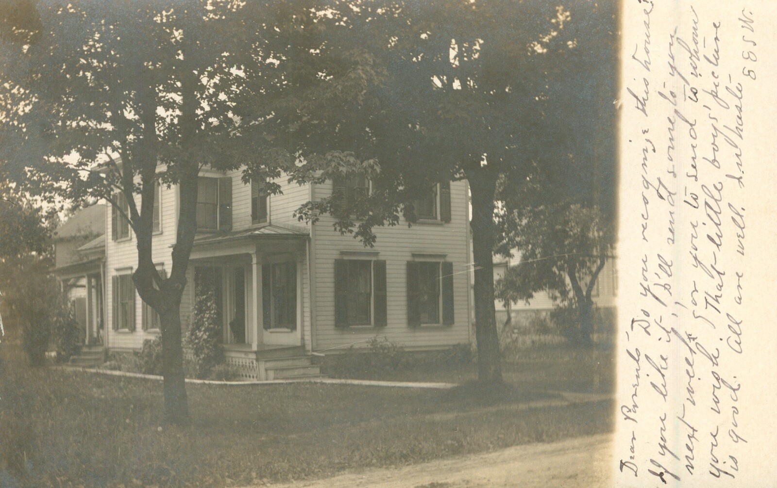 House Unknown Postcard c1907 undivided back  Real Photo RPPC New York? N