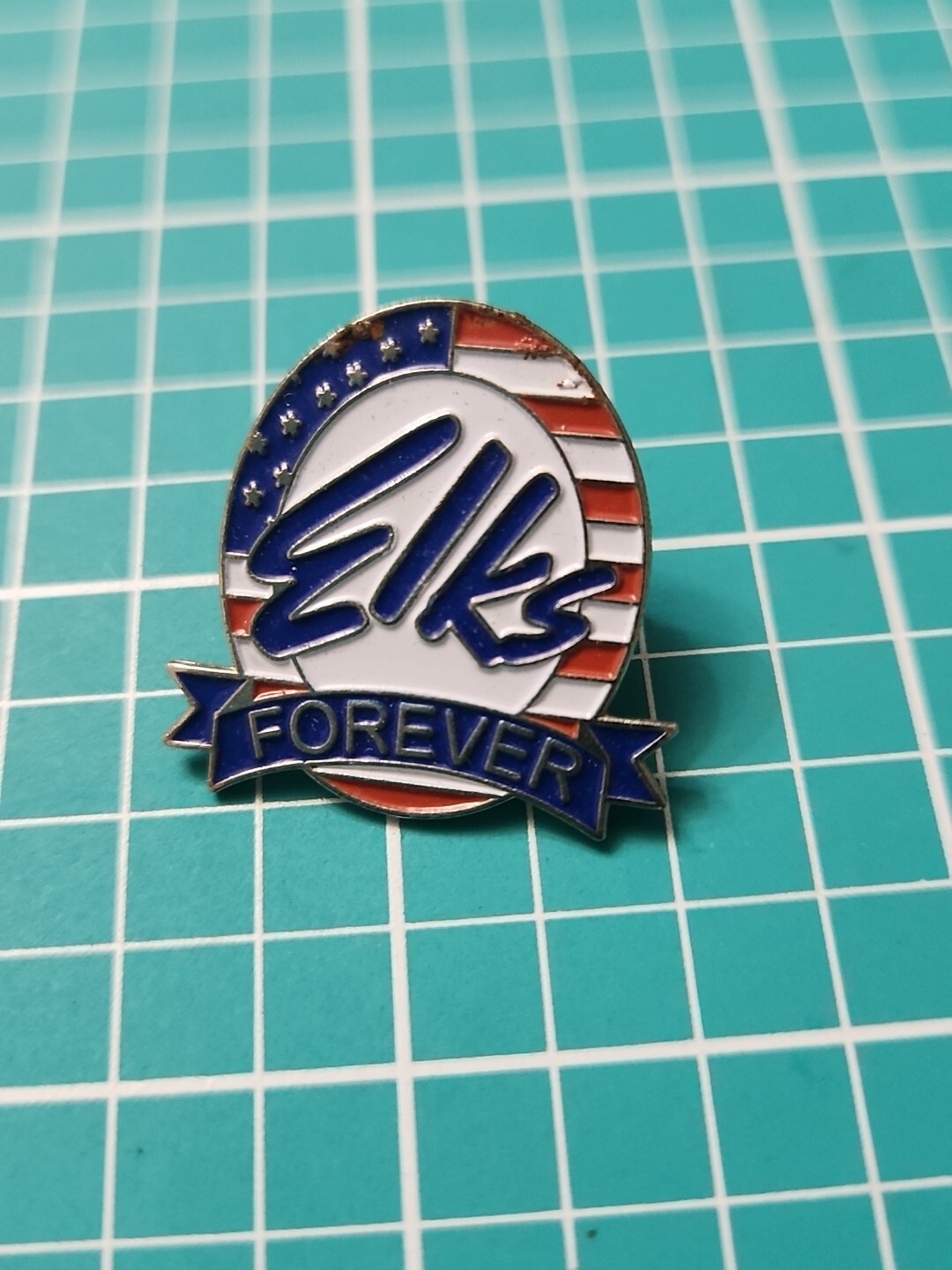 VTG 🇺🇸  ELKS Forever Silver Tone Lapel Pin