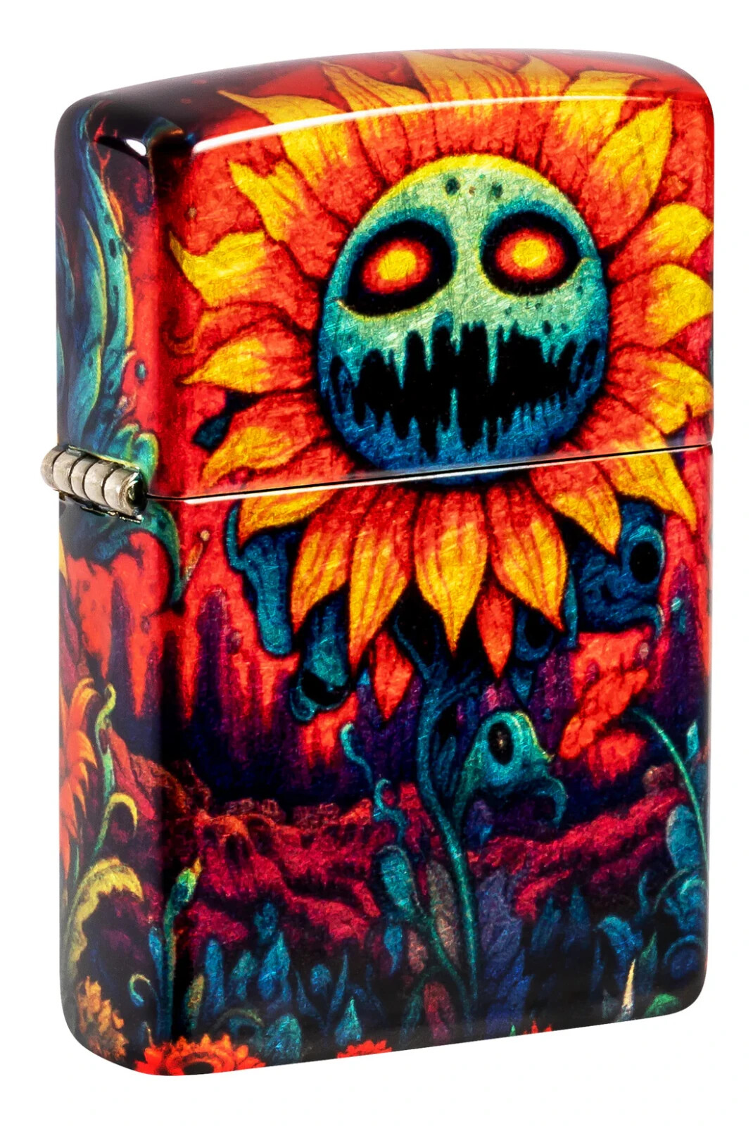 Zippo Spooky Sunflower Design Tumbled Brass 540 Fusion 46267