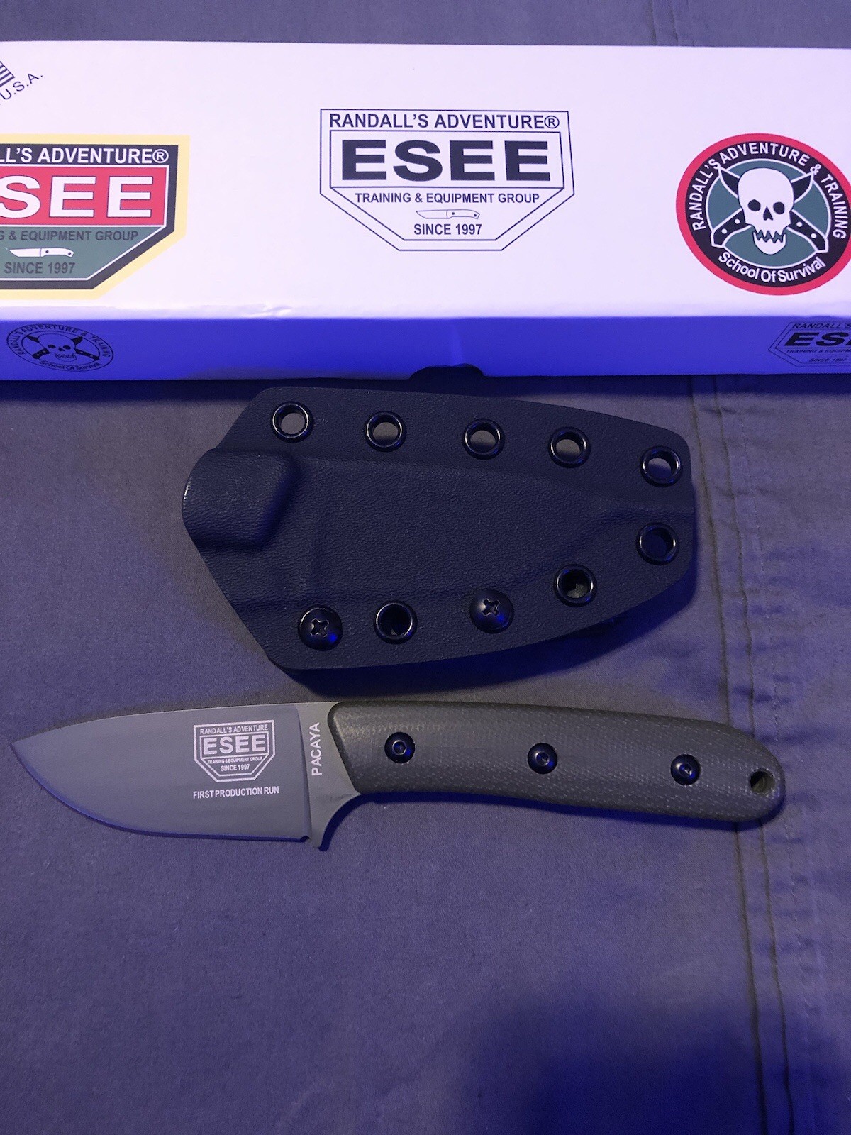 ESEE Pacaya Green  Micarta CPM-3V Fixed Blade Knife w/Sheath Priority ￼Shipping 
