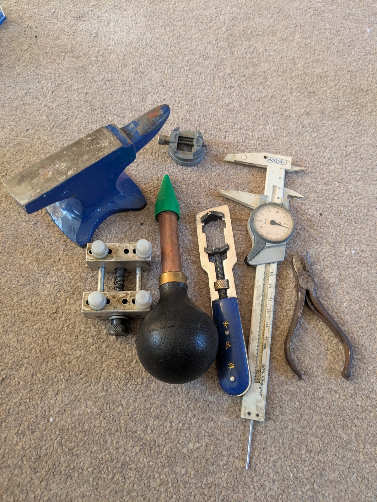 Vintage Small Tools Job Lot Mini Anvil Watchmaking Jewellery Tools