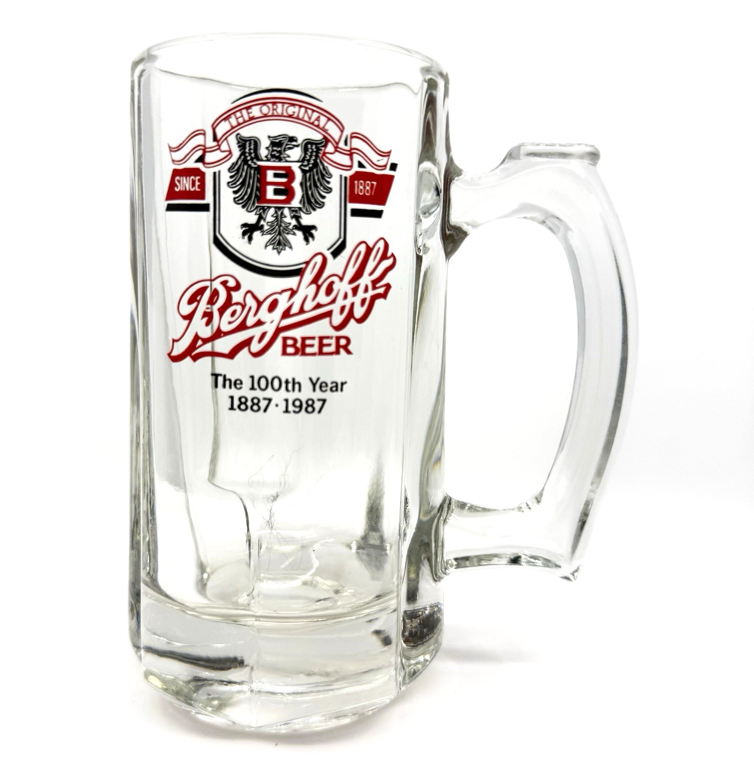 Vtg Berghoff Chicago Clear Glass Beer Mug Stein \