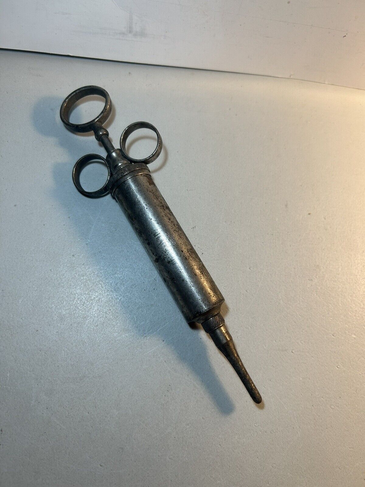 Vintage Antique Stainless Steel Medical Needle Syringe