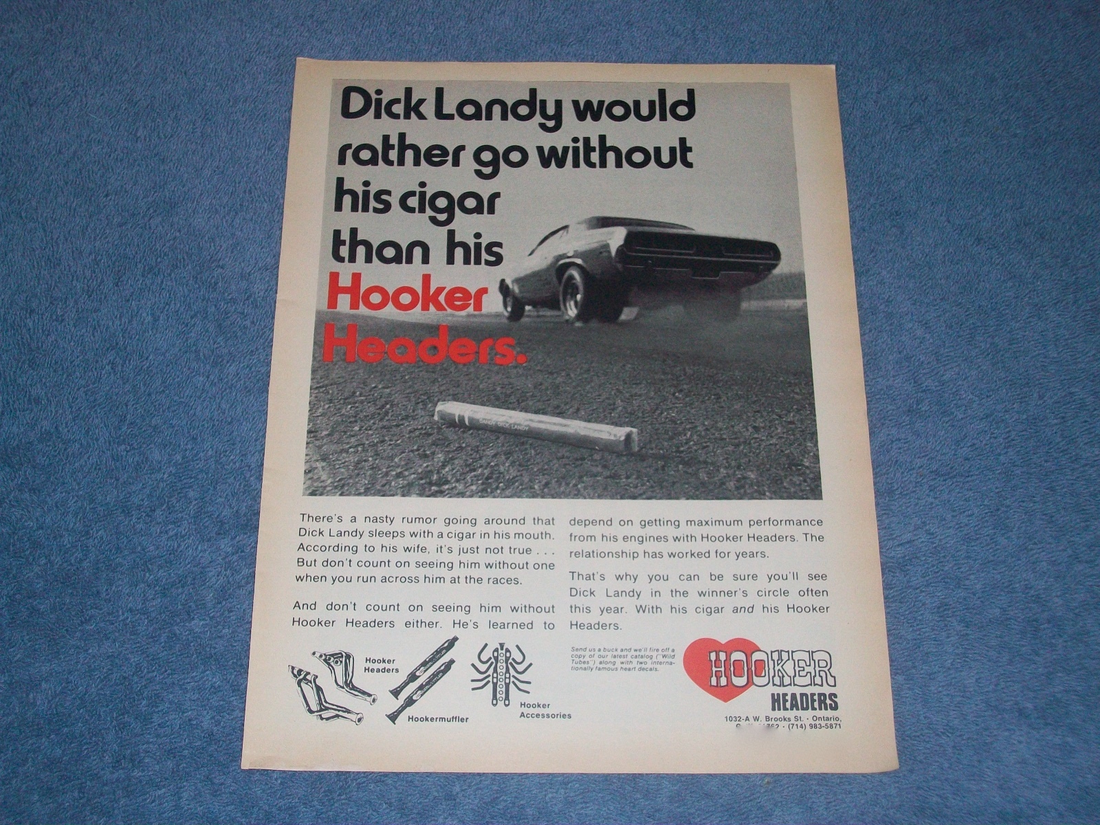 1971 Hooker Headers Vintage Ad with \