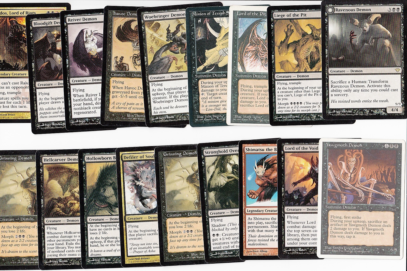 10 Different RARE Demon Cards - 10 Unique - Magic the Gathering MTG FTG