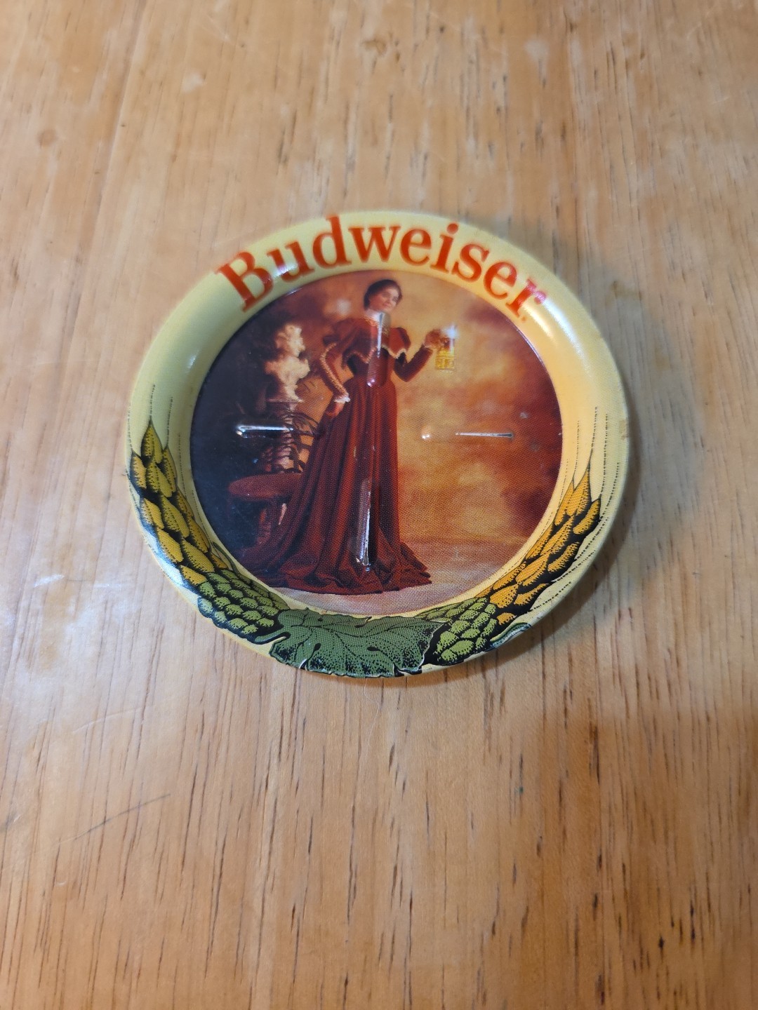 Budweiser Victorian Lady Tip Tray Metal Anheuser-Busch Breweriana Collectible