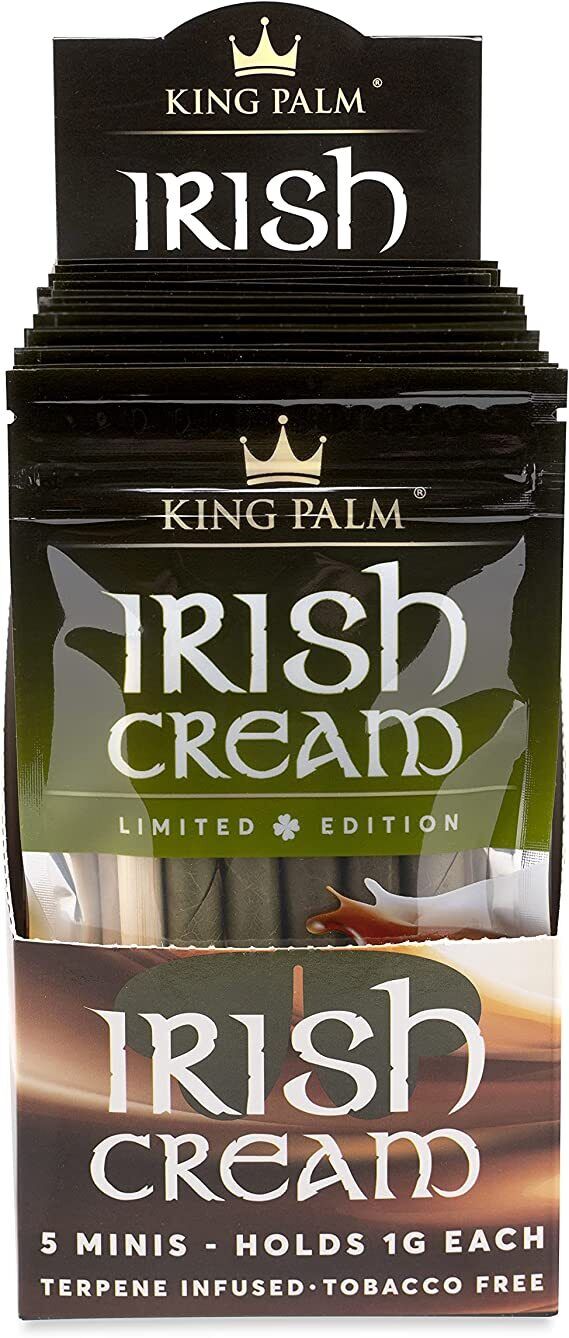 King Palm | Mini | Irish Cream | Palm Leaf Rolls | 15 Packs of 5 Each = 75 Rolls