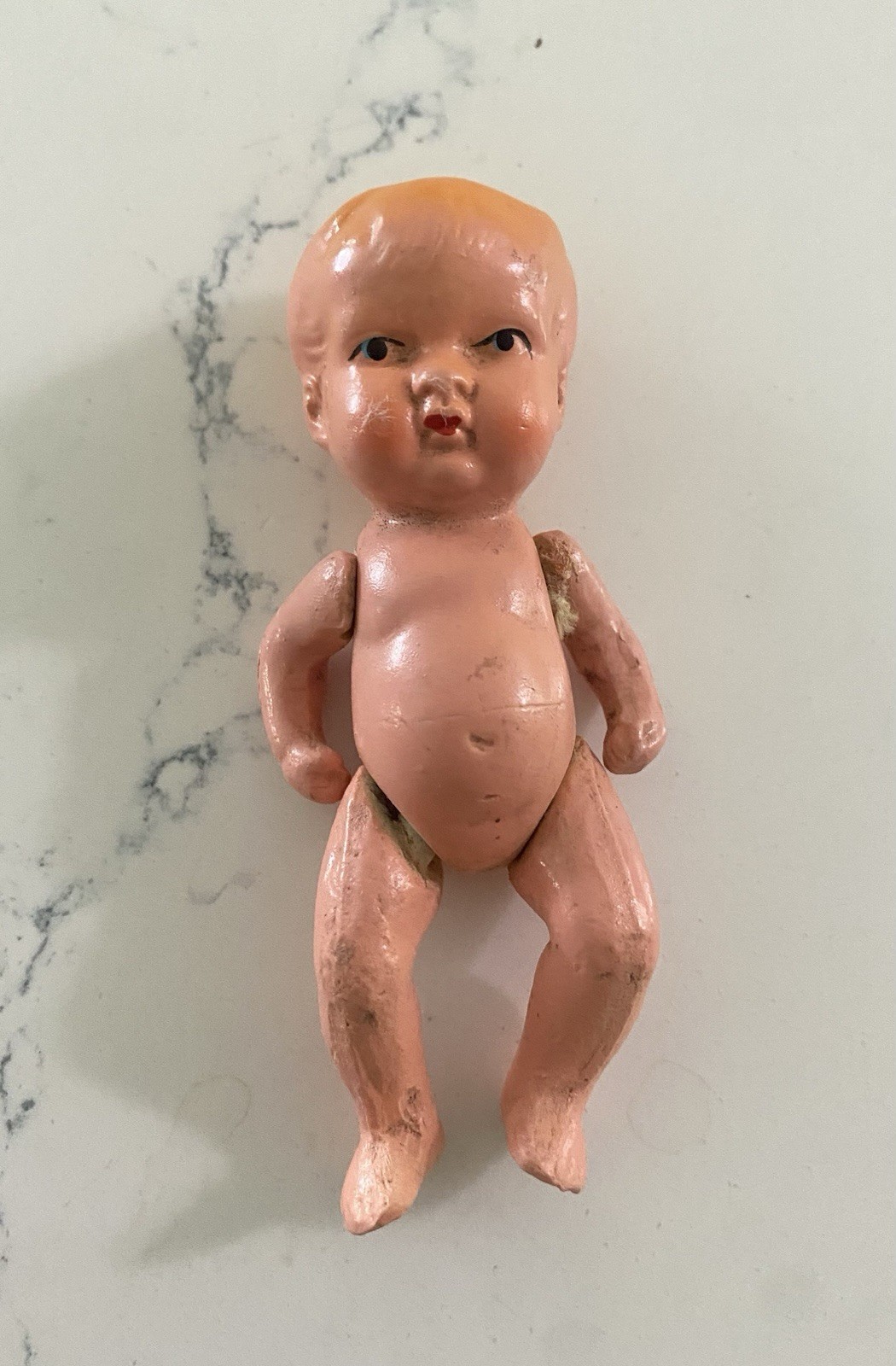 Bisque Porcelain Miniature Baby Doll Hand Painted, 4 Bisque Porcelain Miniature Baby Doll Hand Painted, 4