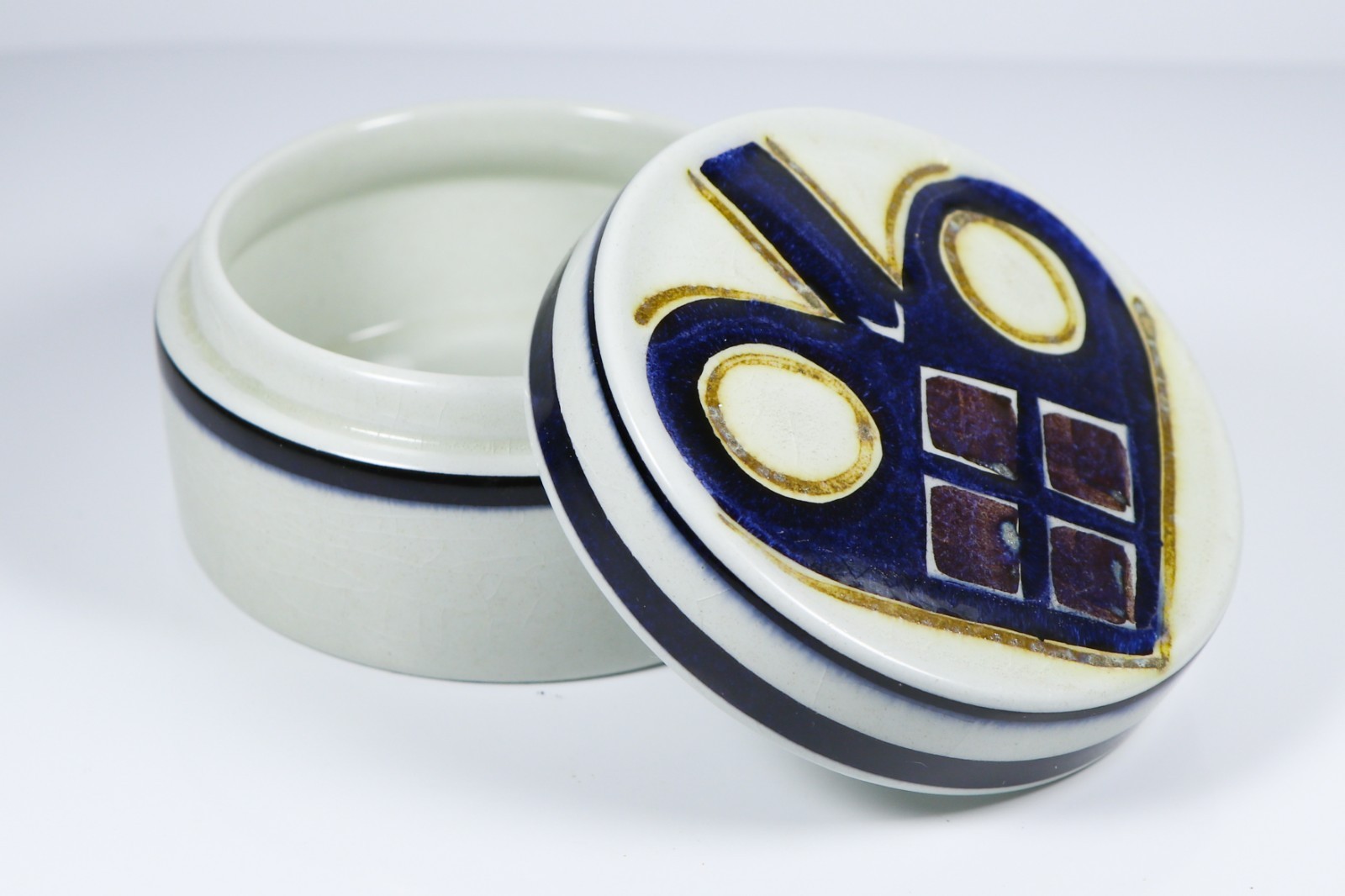 1969 Royal Copenhagen Tenera Faience Inge-Lise Kofoed Lidded Round Box #3164