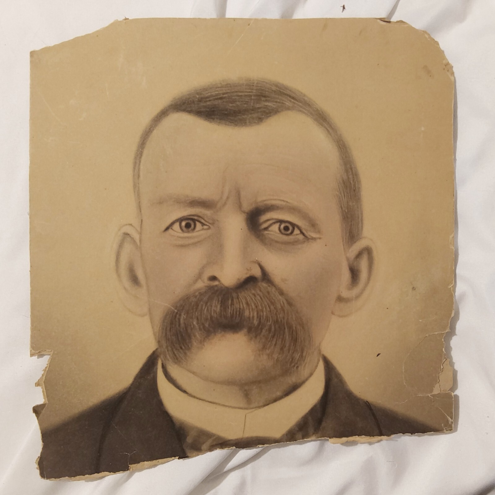 Vintage 1899 Large Photo Drawing of PHILLIP ARBENGER Civil War Veteran New York