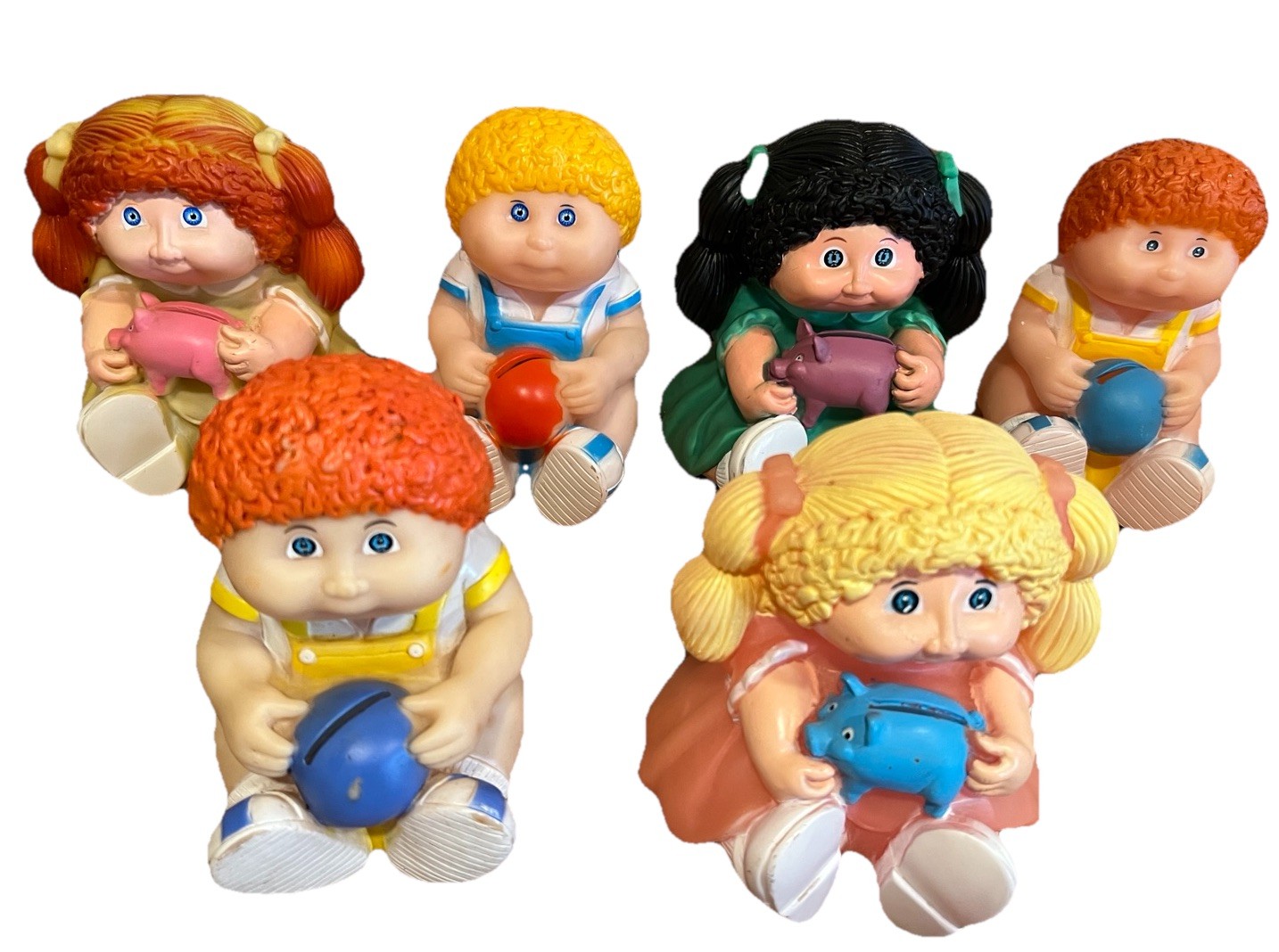 Vintage 1983 Cabbage Patch Kids Plastic Piggy Bank 3 Boys 3 Girls Set Of 6 Rare Vintage 1983 Cabbage Patch Kids Plastic Piggy Bank 3 Boys 3 Girls Set Of 6 Rare