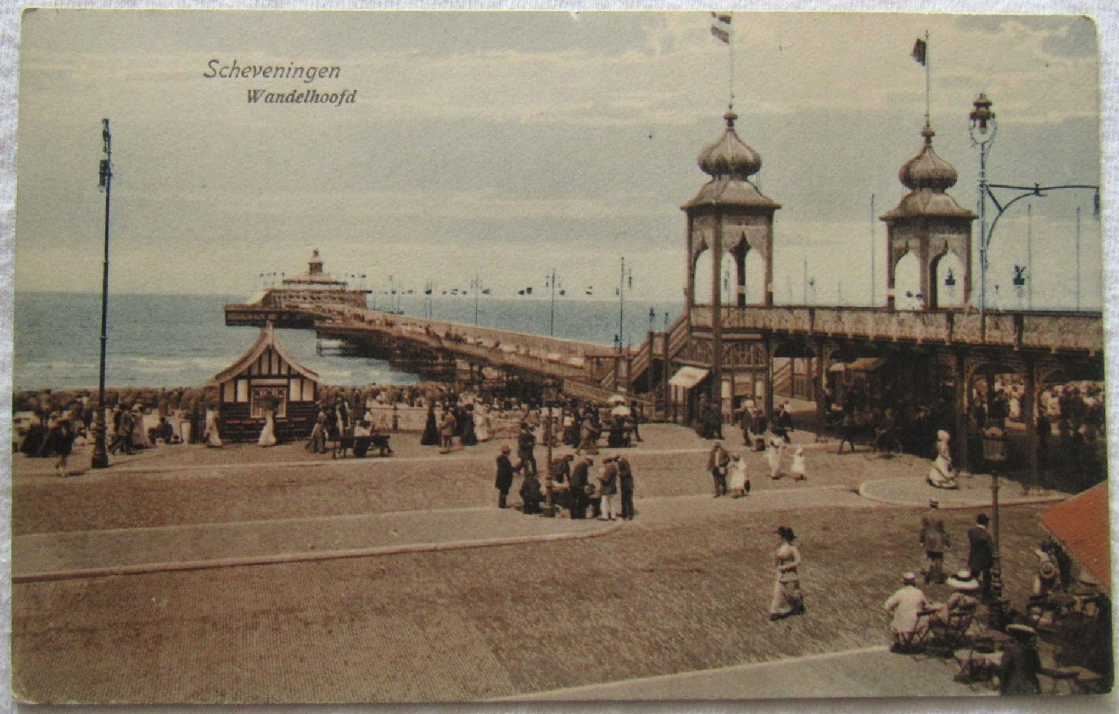 Netherlands The Hague Scheveningen Wandelhoofd Postcard Antique 1913 