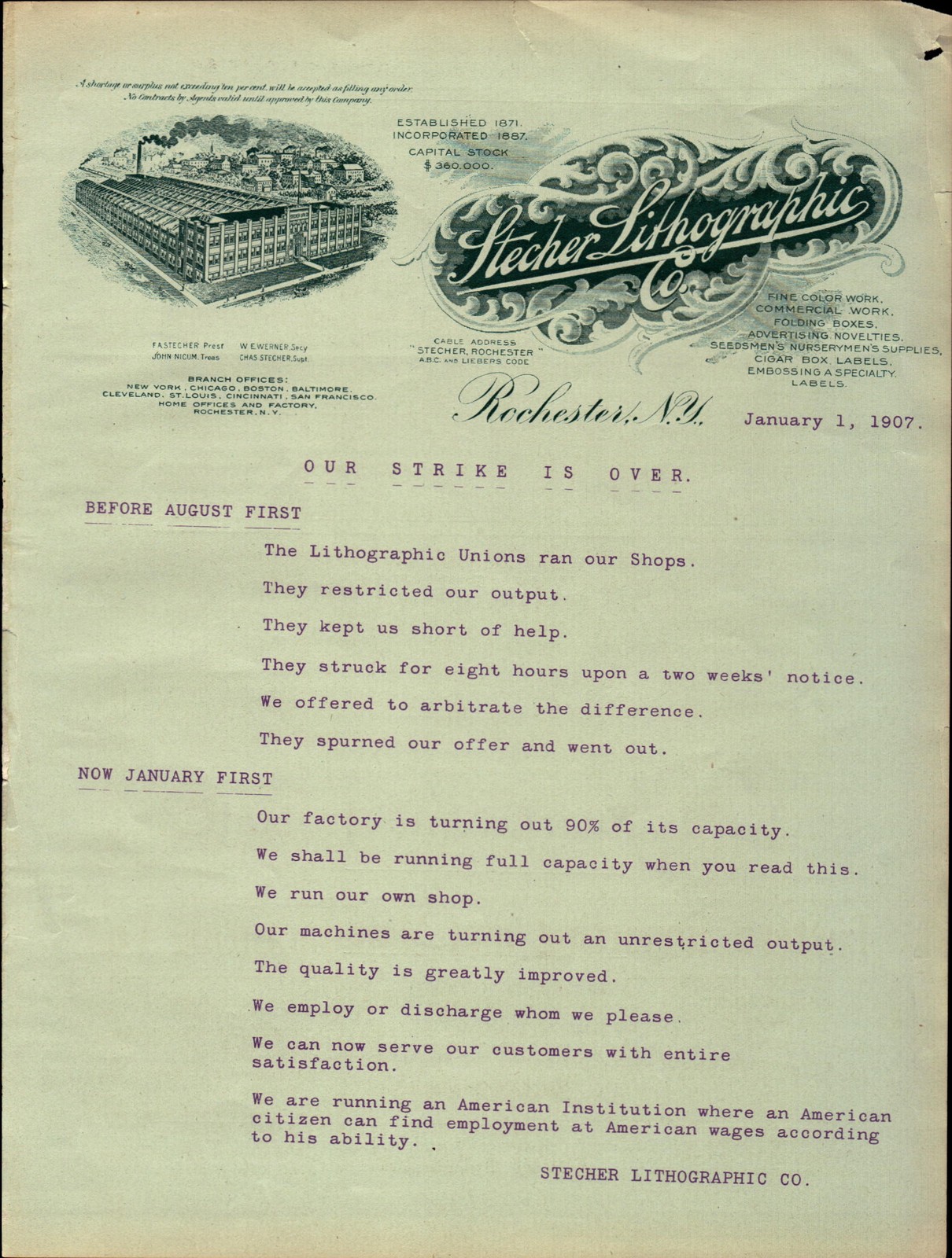Vintage Paper Ad Stecher Lithographic Co Rochester NY Embossed Can Labels 1907
