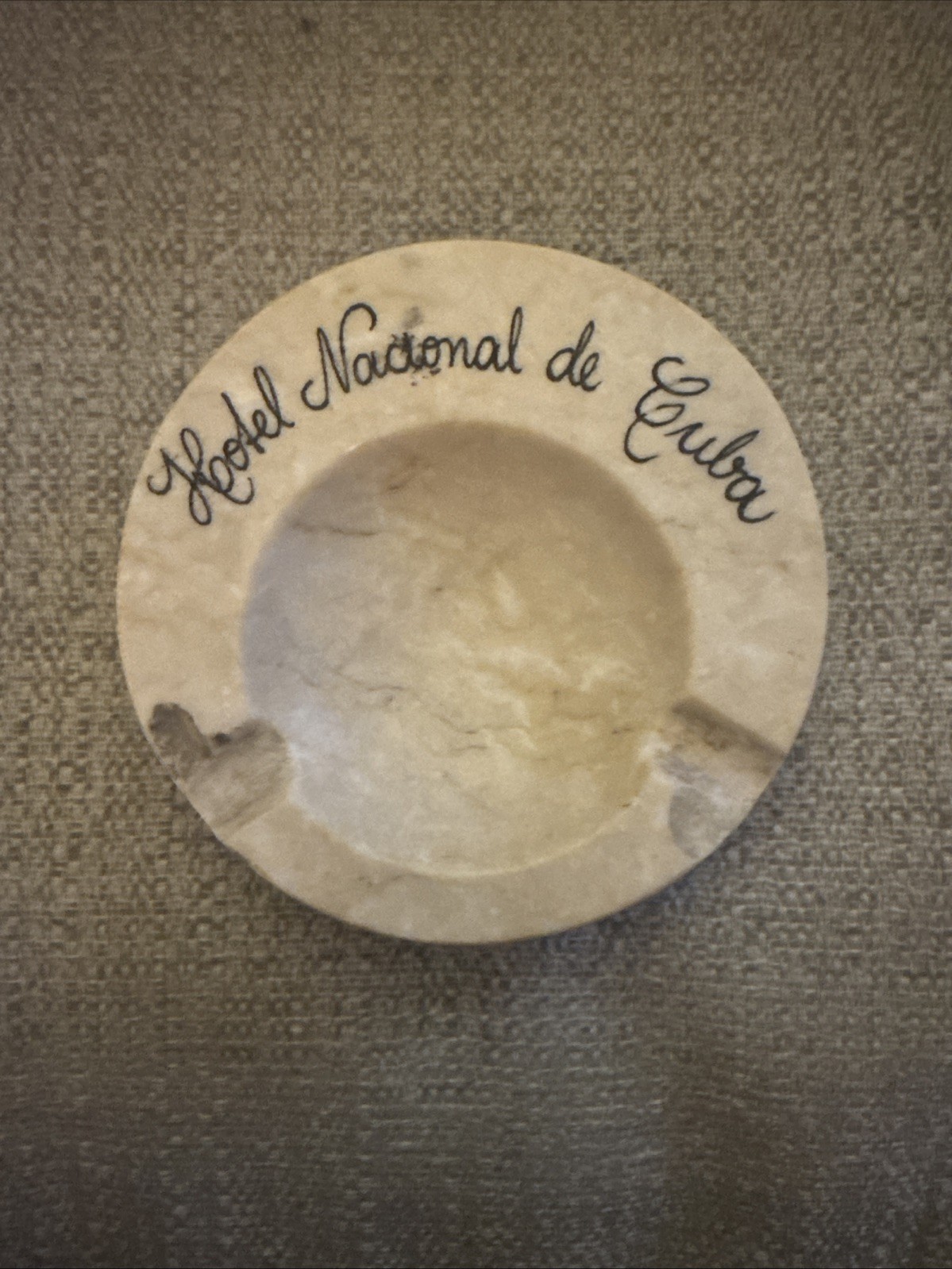 Vintage Hotel Nacional De Cuba Ashtray - Marble Alabaster Cigar Cigarette