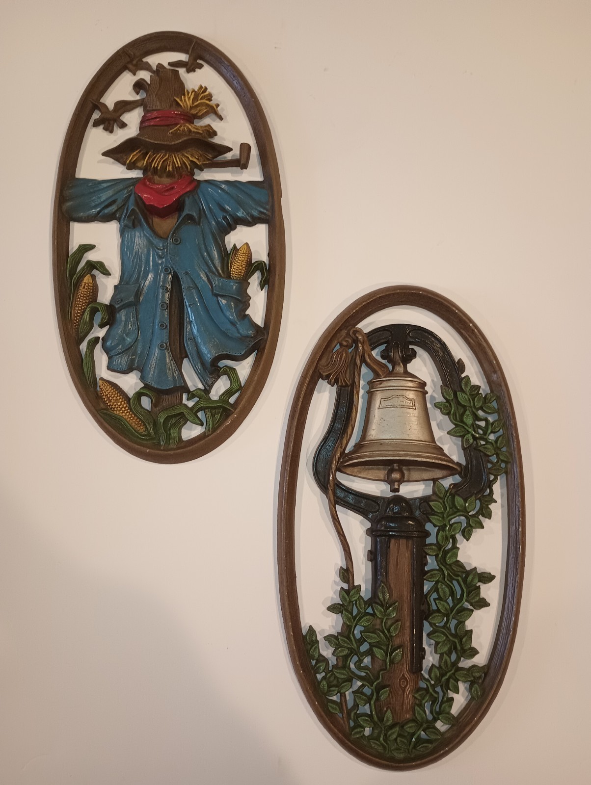 Pair Sexton Cast Metal Art  Plaques 1975 