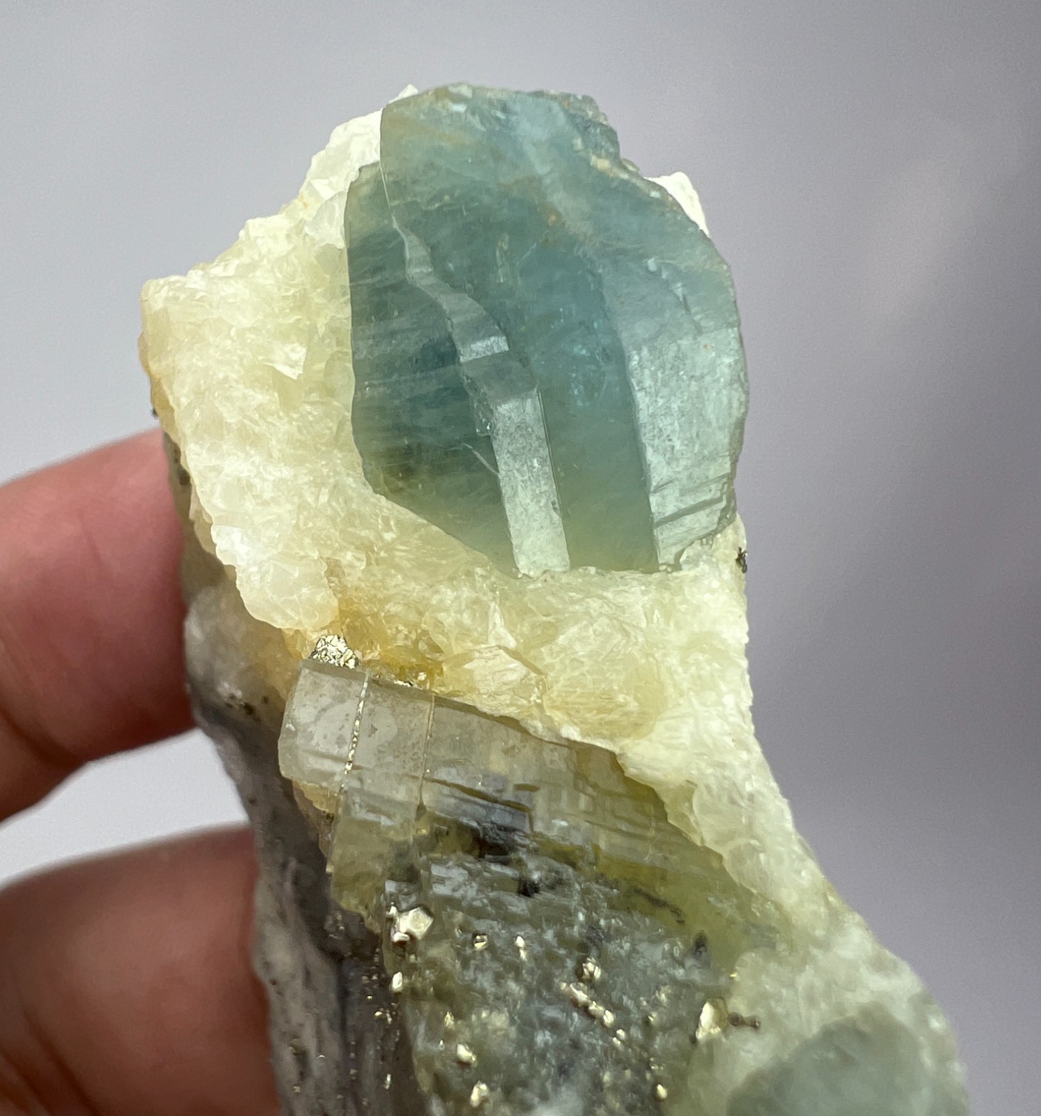 72 GM Afghanite Crystals With Pyrite On Matrix From Badakhshan Afghanistan  r-1