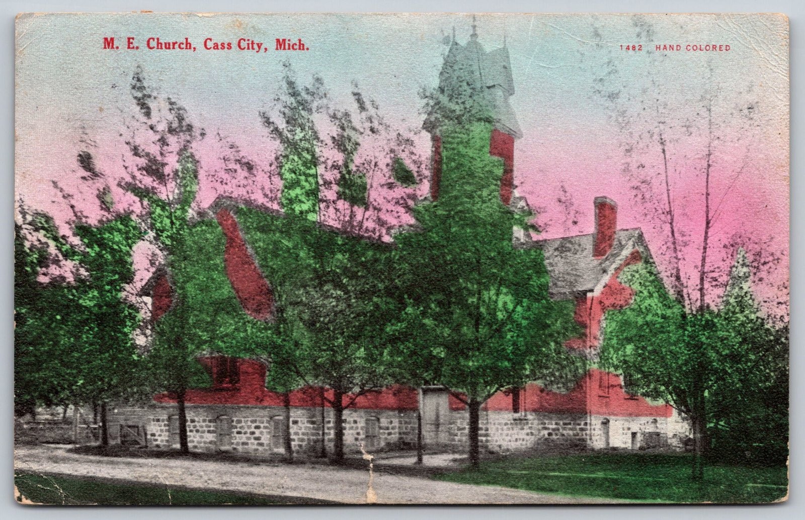 M. E. Church Cass City Michigan Postcard PC145
