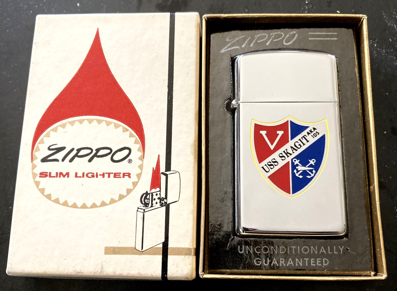 1966 Unused Vietnam Zippo USS Skagit AKA 105 Lighter (Vietnam 1965-1967)