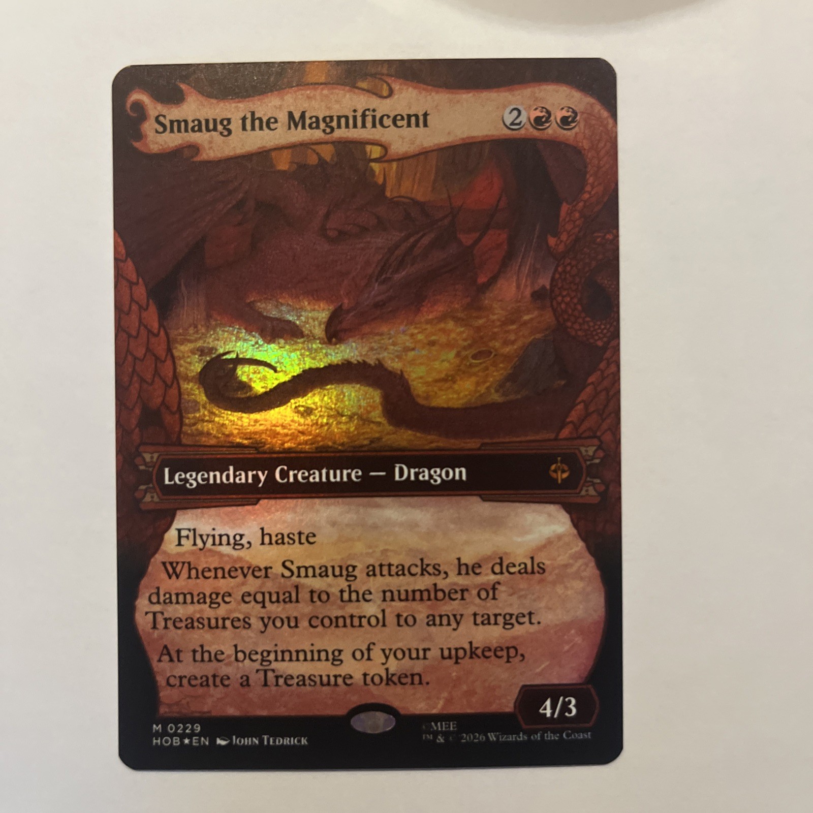 Smaug The Magnificent Extended Art Foil Mythic MTG 0229 NM