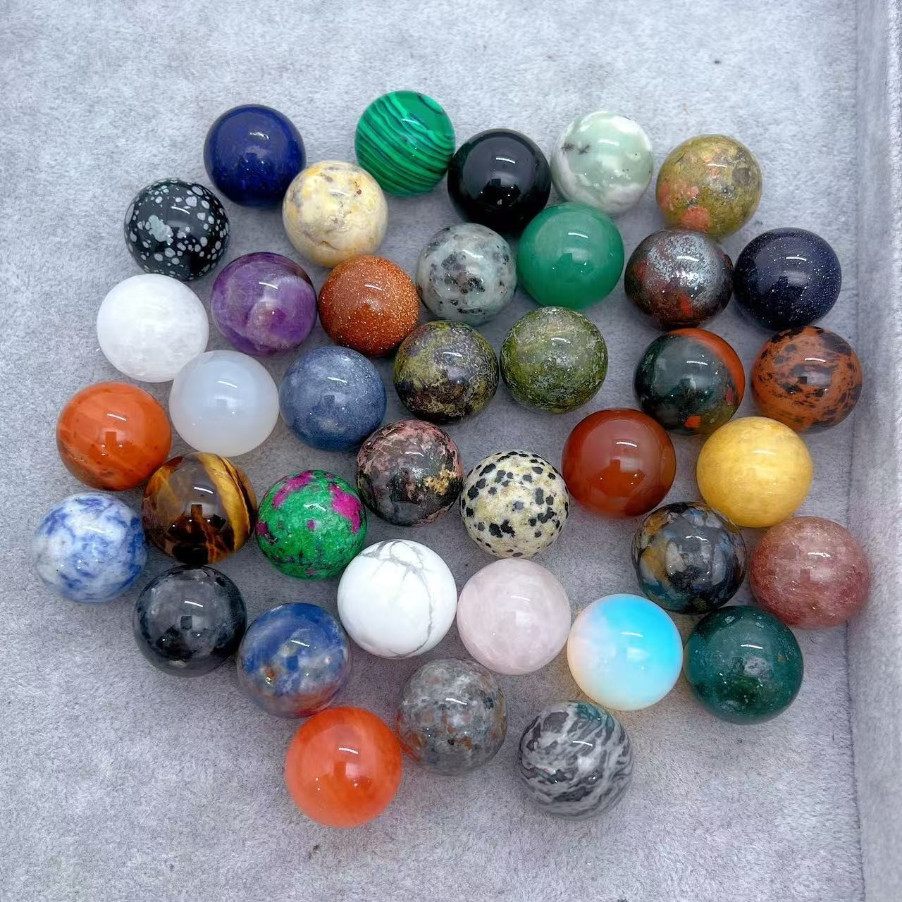 50pc Natural mixed quartz ball hand carved crystal 20mm sphere reiki healing