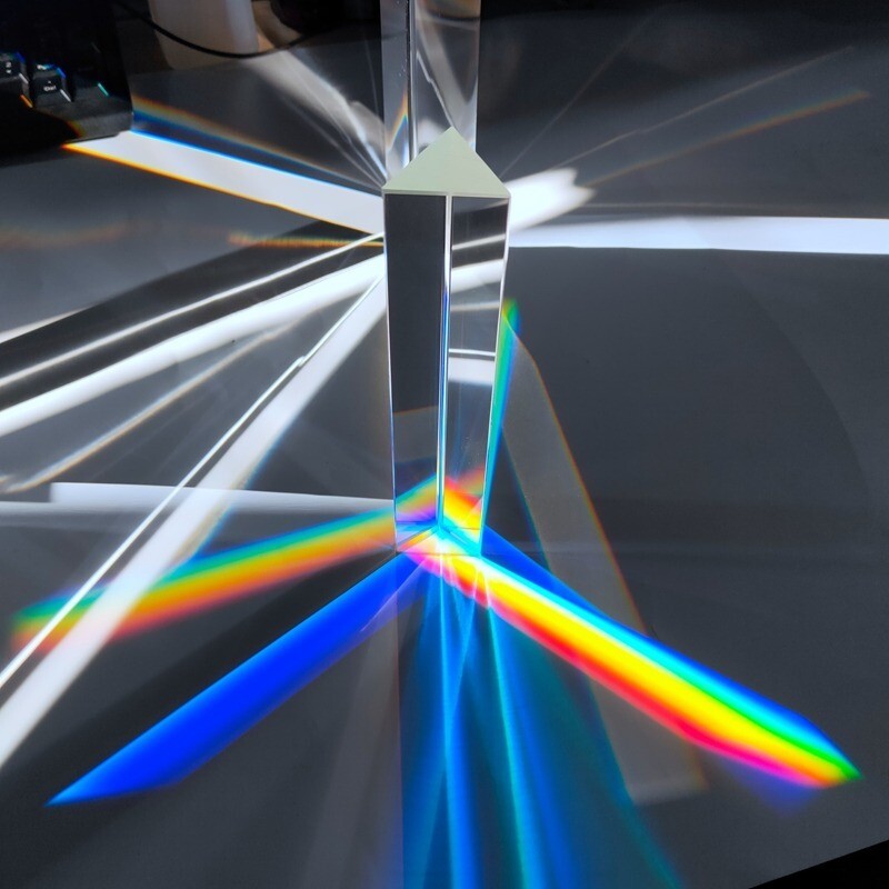 3PCS Triangular Prism Rainbow Optical Glass Refracted Light Spectrum Photo Parts