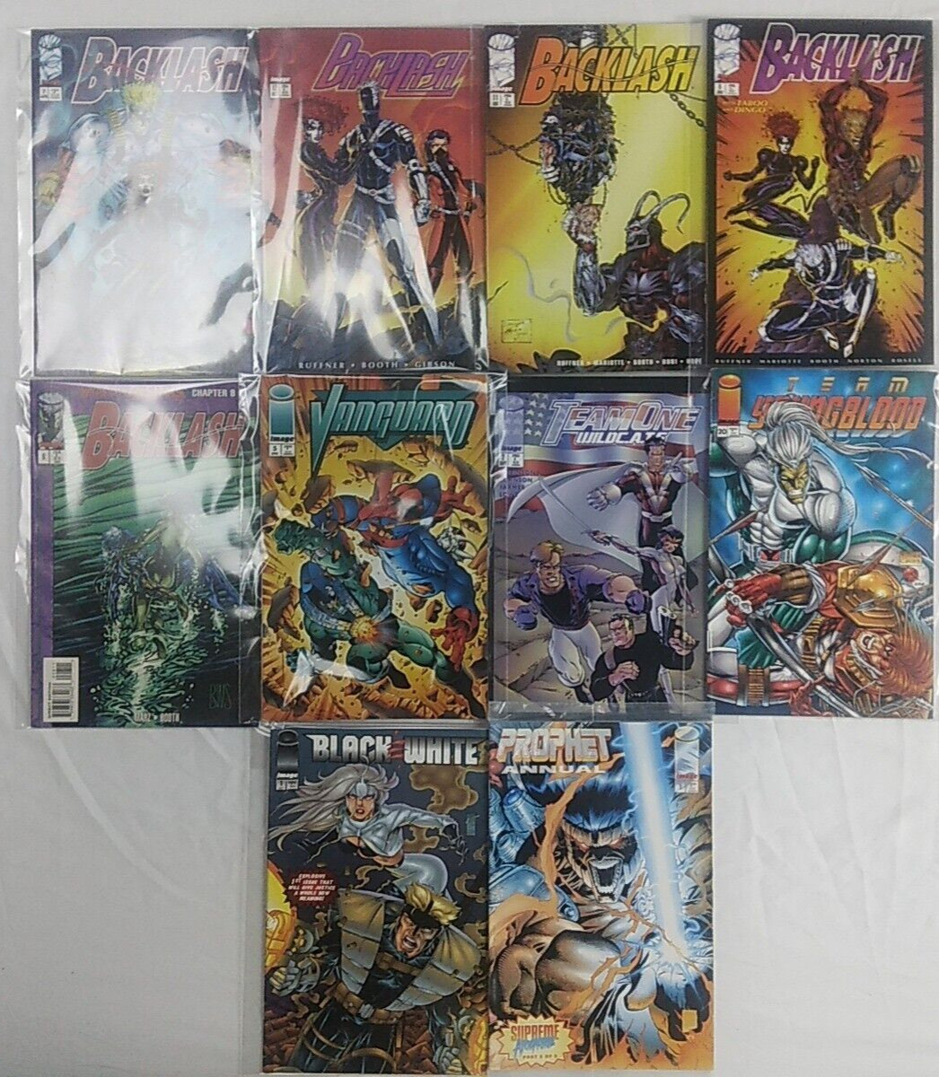 Lot Of 10 Brand New Plastic Sealed Image Comics Backlash Themed Vintage 1994-96