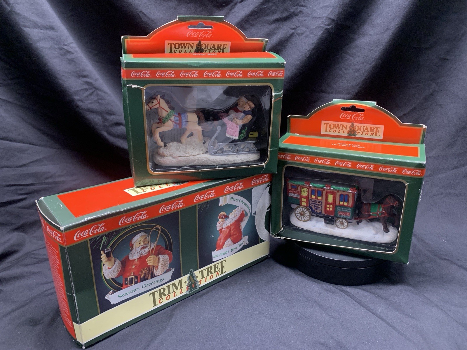 Vintage Coca-Cola Classic Christmas Ornaments and Figurines 1990s Resin/Plastic