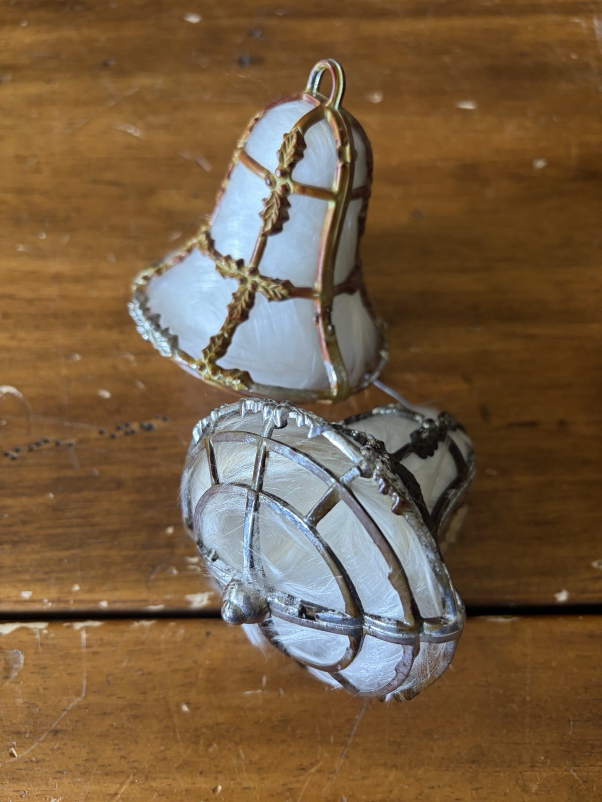 Lot 2 Vintage Bradford Christmas Ornaments Bell Angel Hair Spun MCM Mid Century Lot 2 Vintage Bradford Christmas Ornaments Bell Angel Hair Spun MCM Mid Century