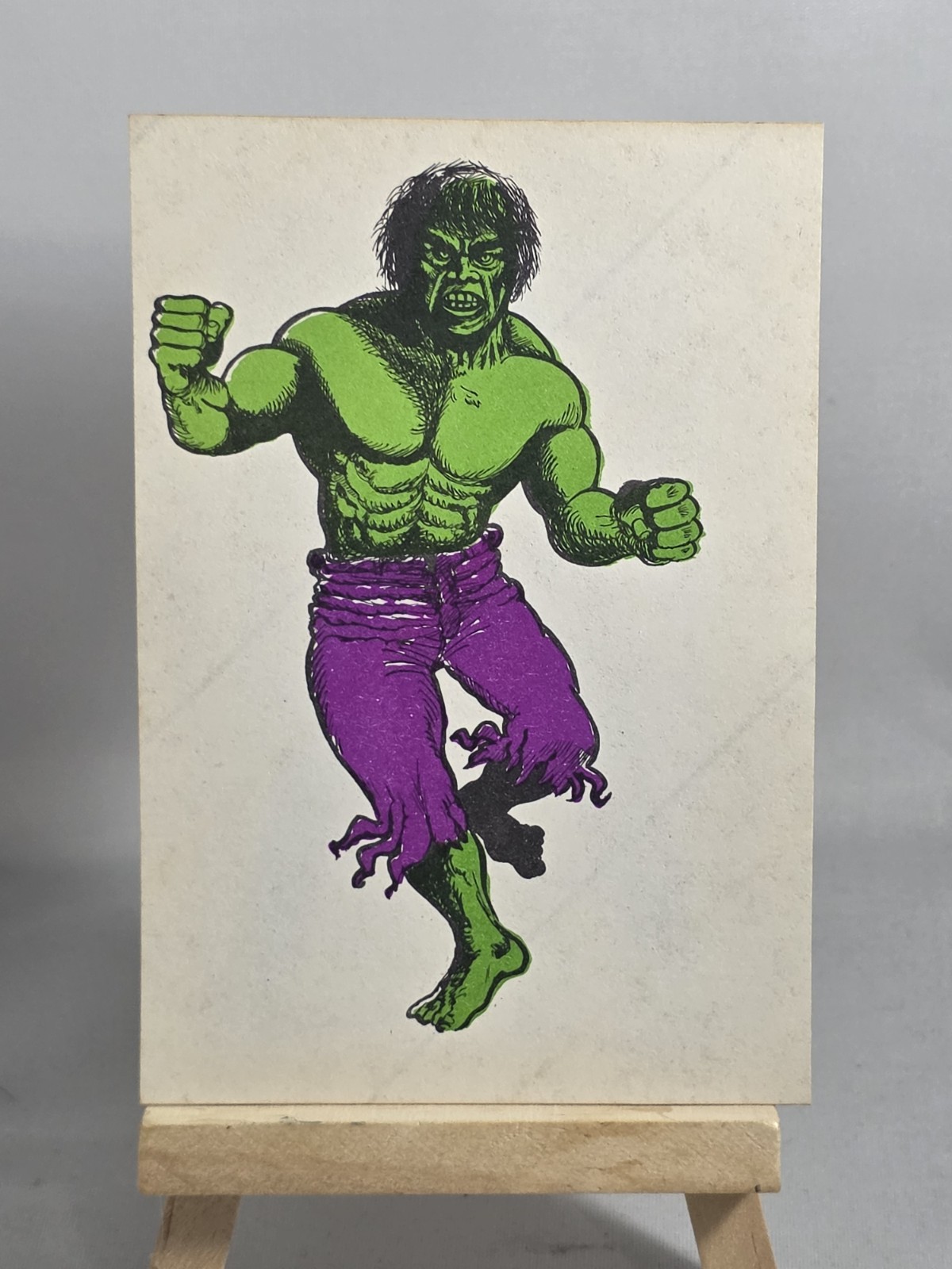 Vintage Marvel The Incredible Hulk Fasson Crack N\' Peel Back Sticker Card 