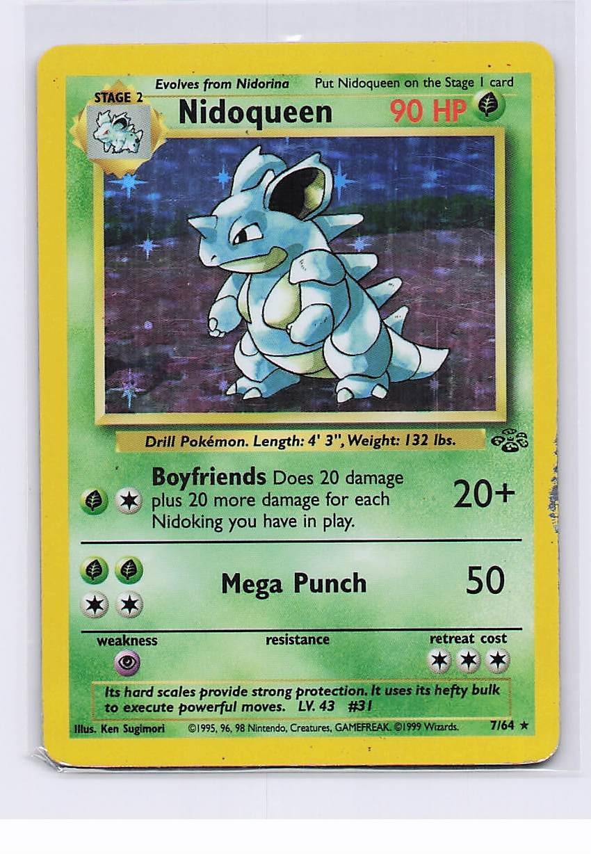 NIDOQUEEN 7/64 POKEMON RARE JUNGLE UNLIMITED HOLO MP