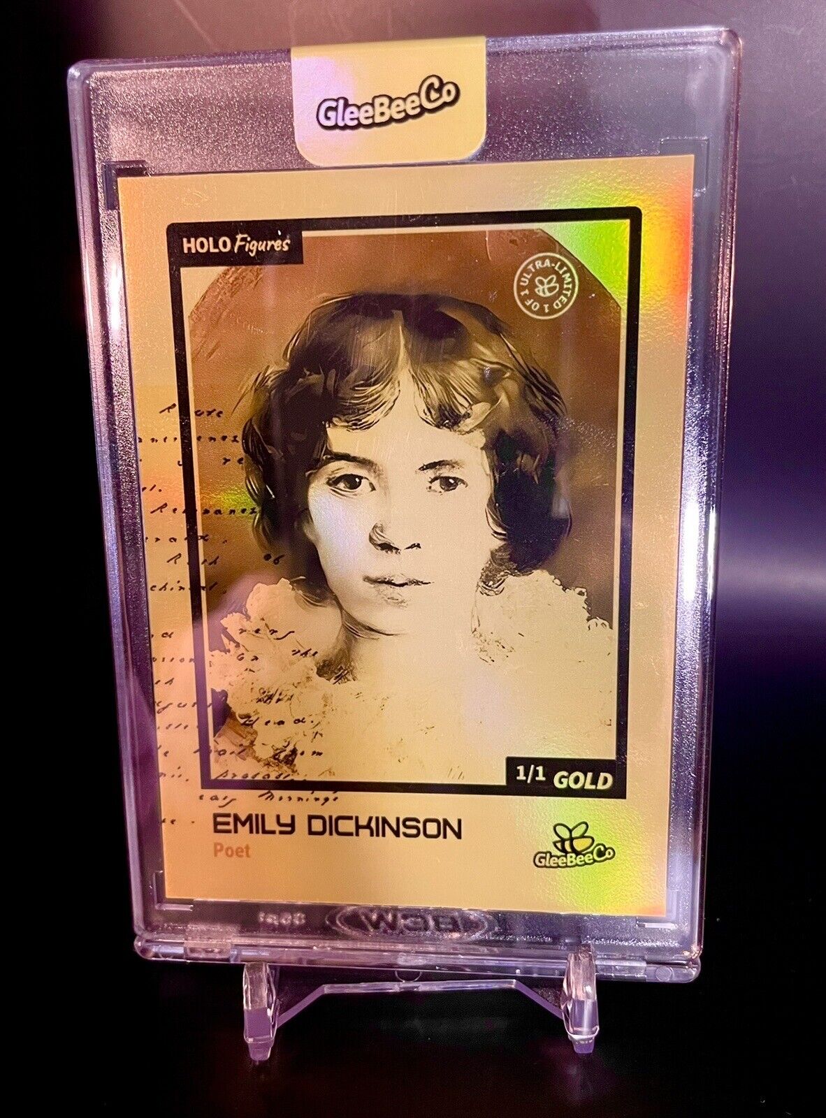 Rare EMILY DICKINSON Card GOLD Holo Parallel One in Existence 2024 GleeBeeCo 1/1