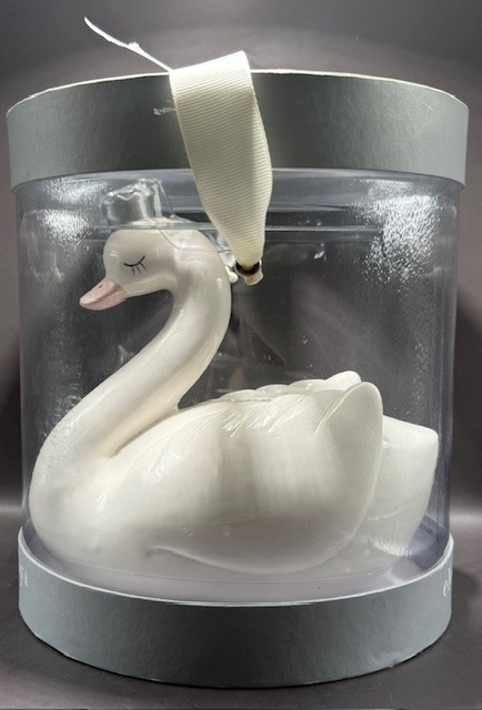 NIB Elegant Baby Ceramic Princess Swan Piggy Bank