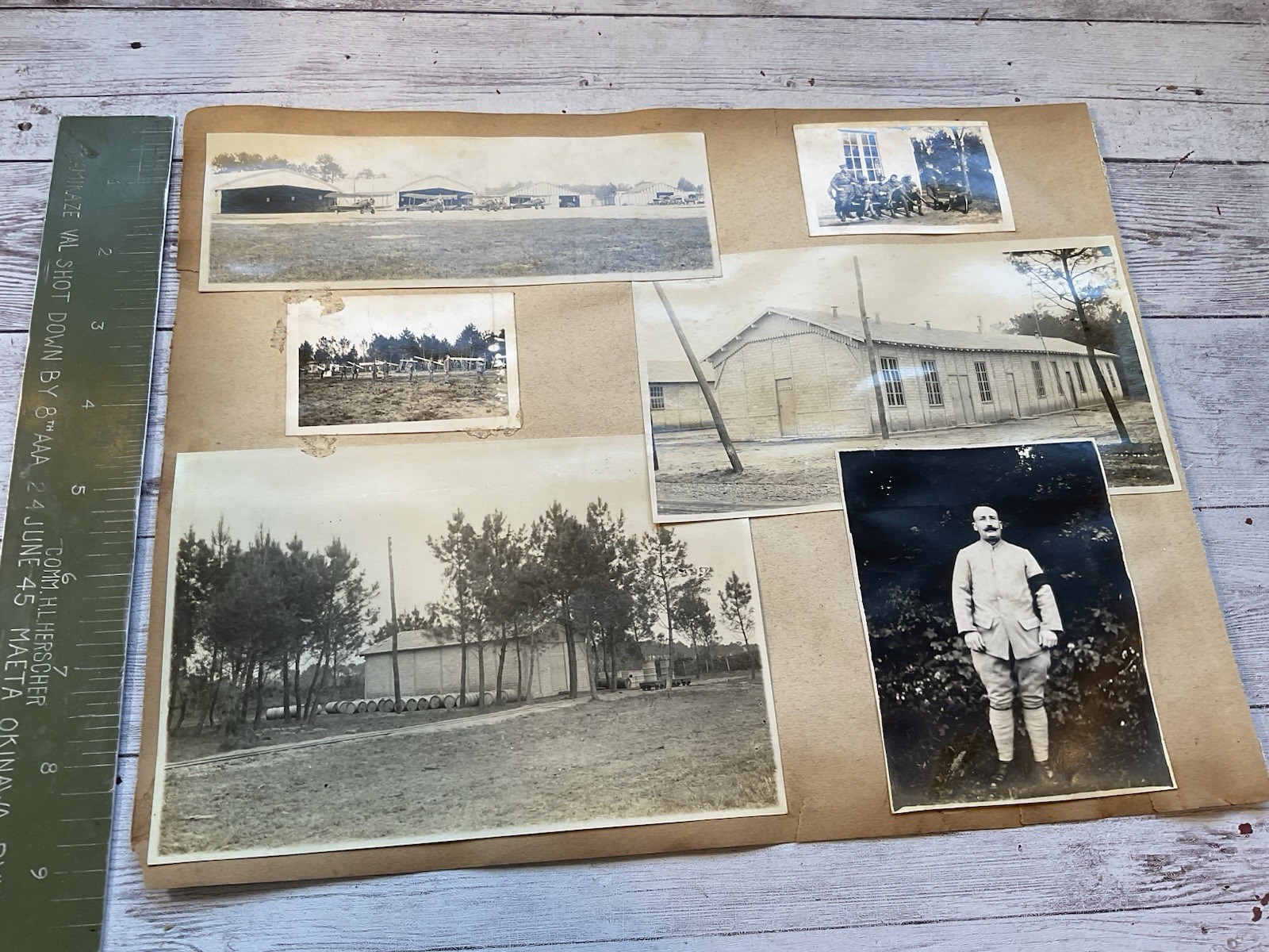 ORIGINAL WWI PHOTOS US OBSERVER AVIATORS / AIRCRAFT / HANGERS FRANCE