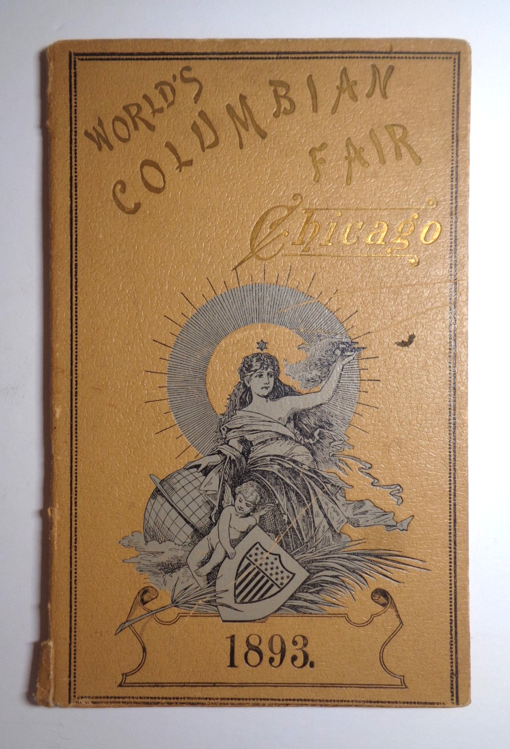1893 WORLD\'S COLUMBIAN FAIR, CHICAGO, SOUVENIR PHOTO ALBUM w/FOLD-OUT PHOTOS