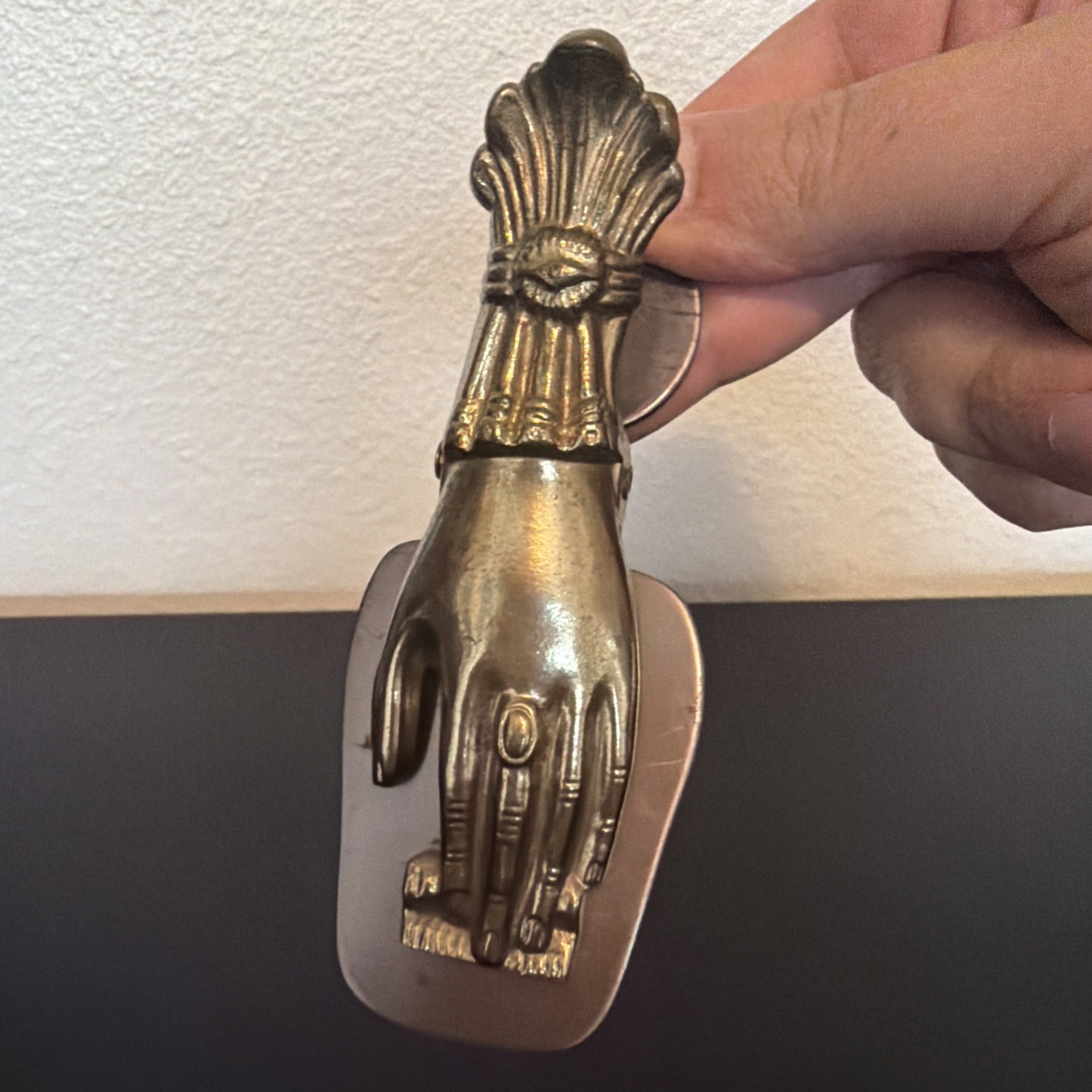 Vintage Victorian Style Brass Hand Desk Clip Paper/Letter Holder Park Sherman Co