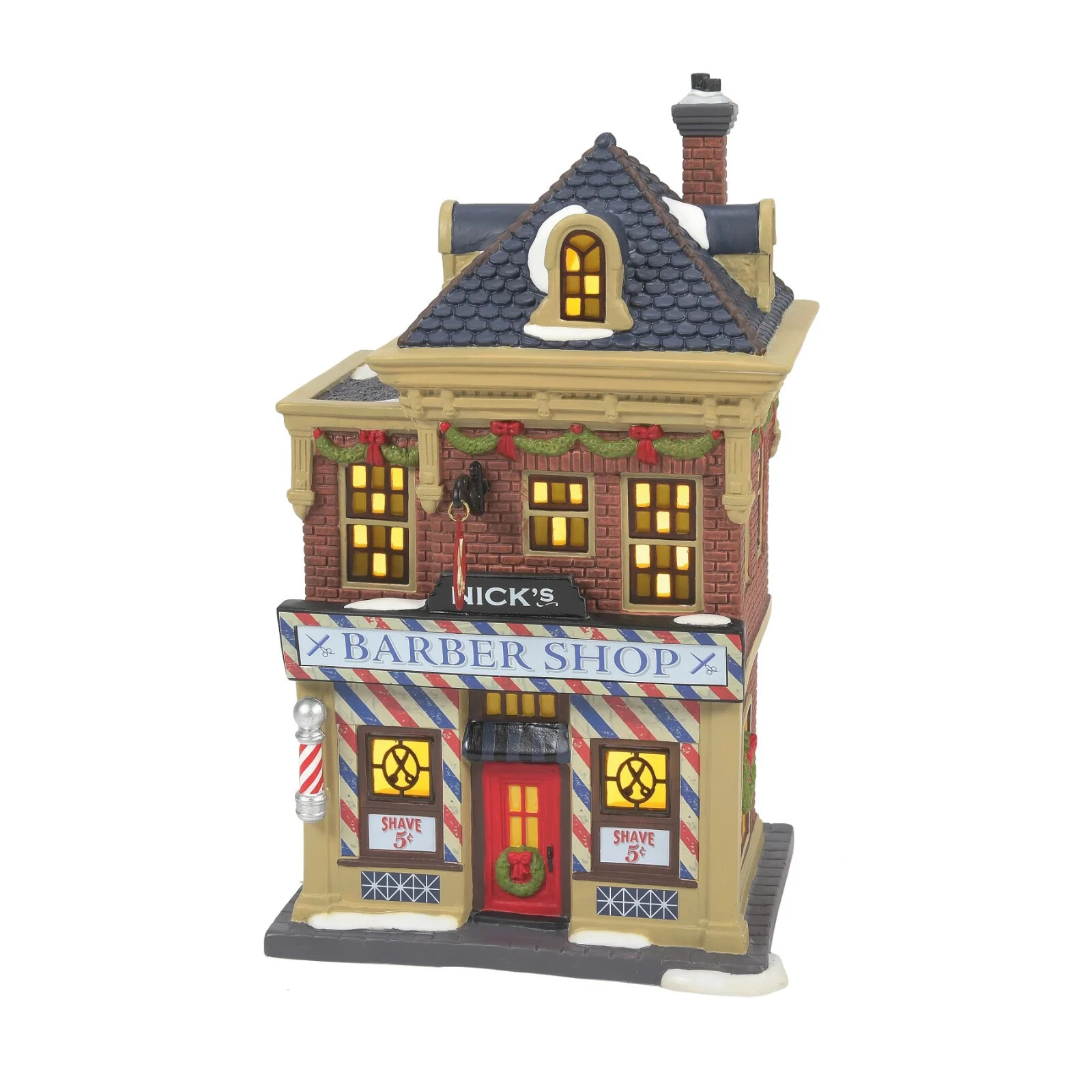 Dept 56 A LITTLE OFF THE TOP Christmas In The City Village Barber Shop 6013406