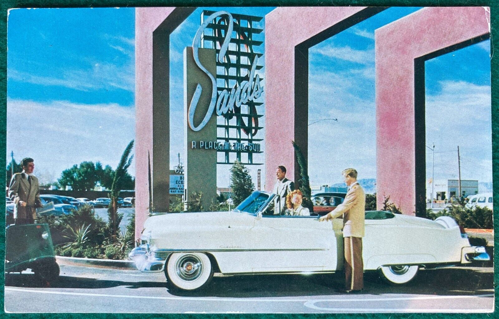 1950's Chrome Postcard The Sands Hotel Casino, Heart Of Las Vegas Strip Nevada 
