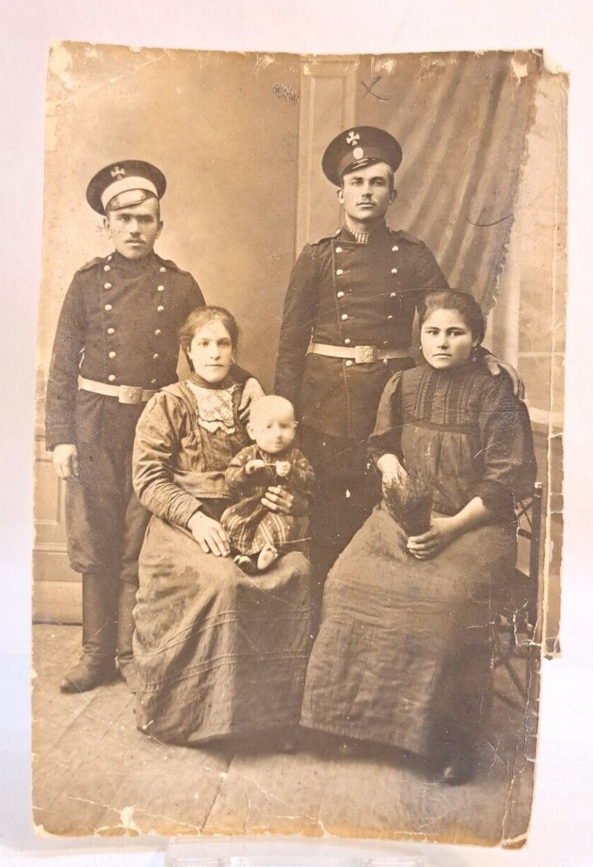 Old pre-revolutionary photo Military with family before 1917 Ukraine Antiques Ru