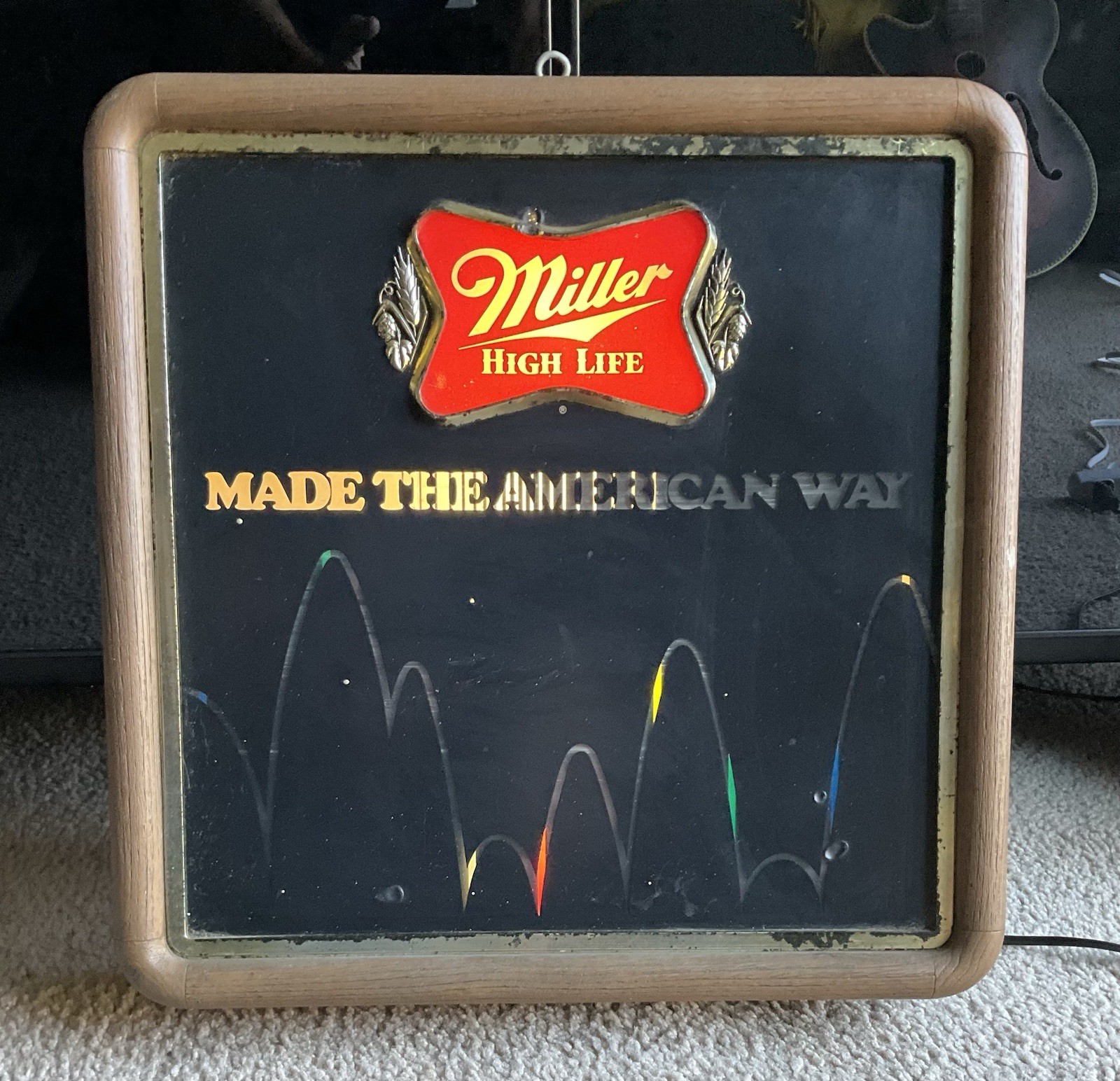 Vintage 1985 Miller Beer Made The American Way Bouncing Motion Light