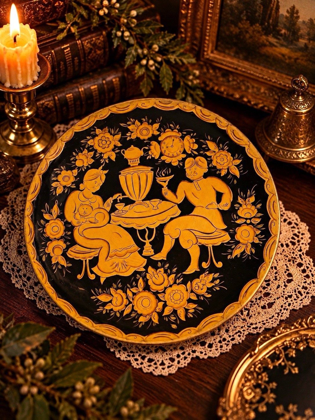 Vintage Soviet Russian Metal Tray Vintage Soviet Russian Metal Tray